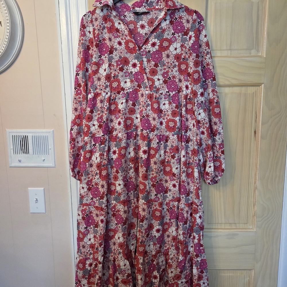 Elegant Floral Long Sleeve Dress